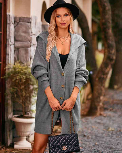 Dropped Shoulder Long Sleeve Cardigan