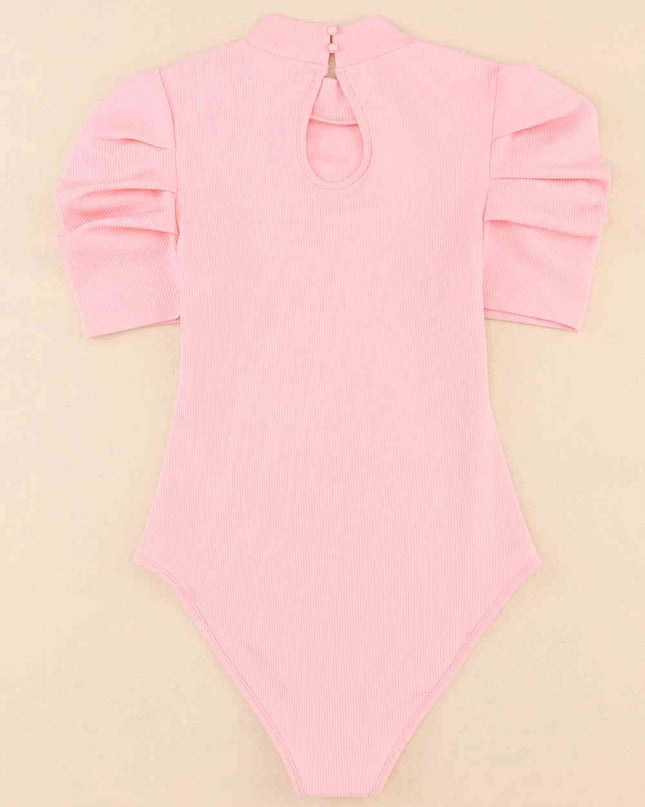 Mock Neck Puff Sleeve Bodysuit