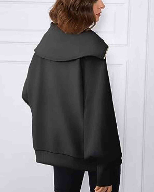 Half-Zip Lantern Sleeve Top