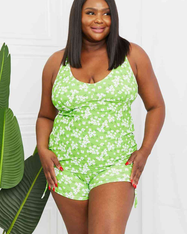 Marina West Swim By The Shore Full Size Two-Piece Swimsuit in Blossom Green