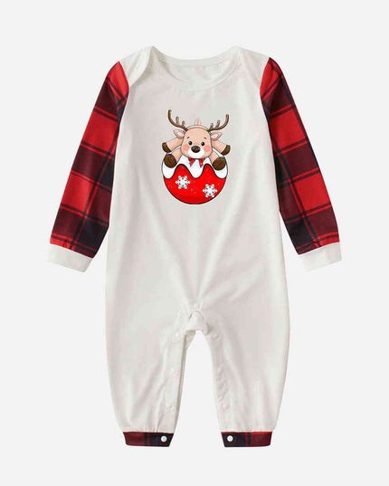 Graphic Plaid Long Sleeve Jumpsuit