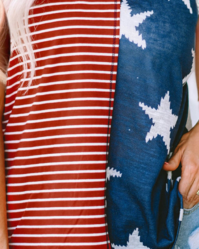 Star and Stripe V-Neck Tank