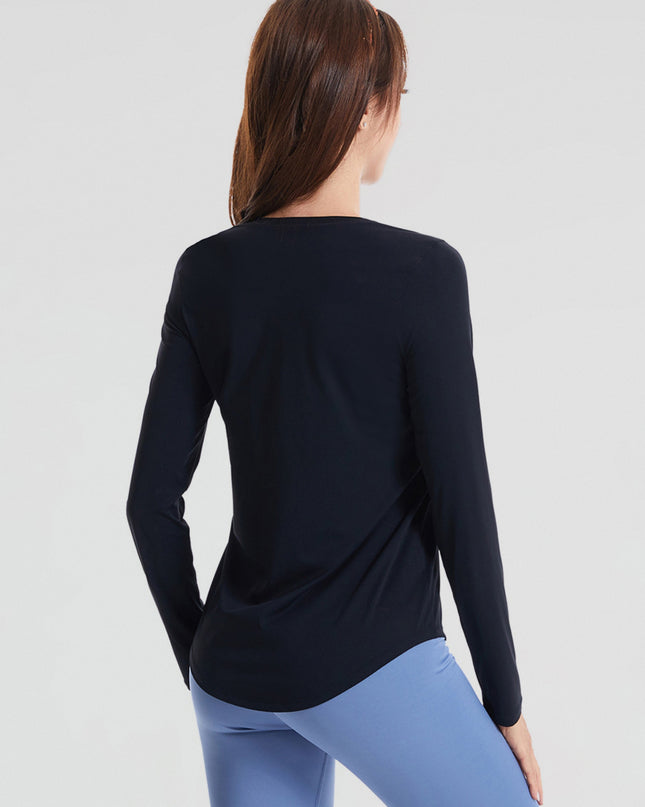 Round Neck Long Sleeve Sports Top
