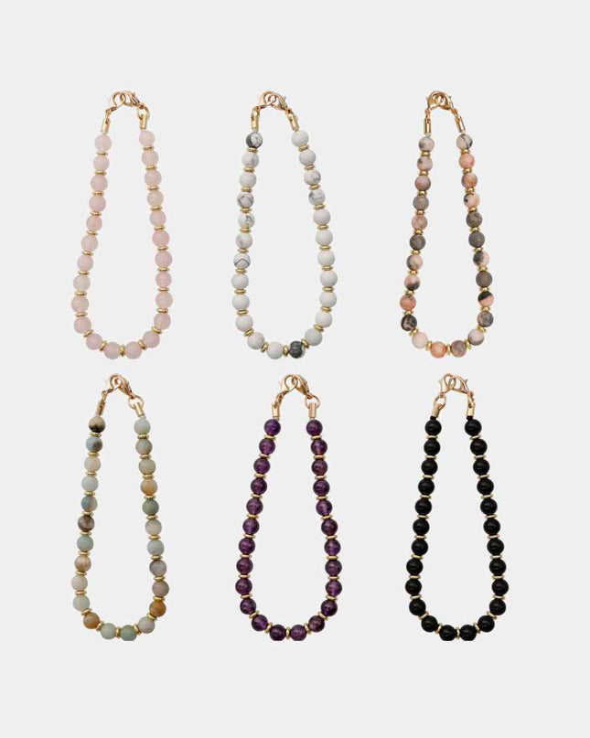 Beaded Natural Stone Key Chain
