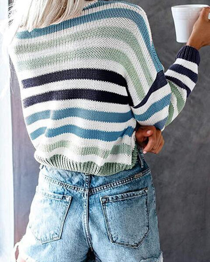 Striped Round Neck Knit Top