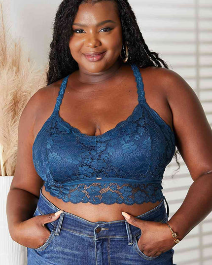 JadyK Juliette Full Size Crisscross Lace Bralette