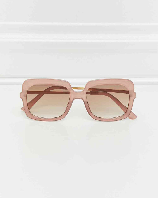 Square Metal-Plastic Hybrid Temple Sunglasses