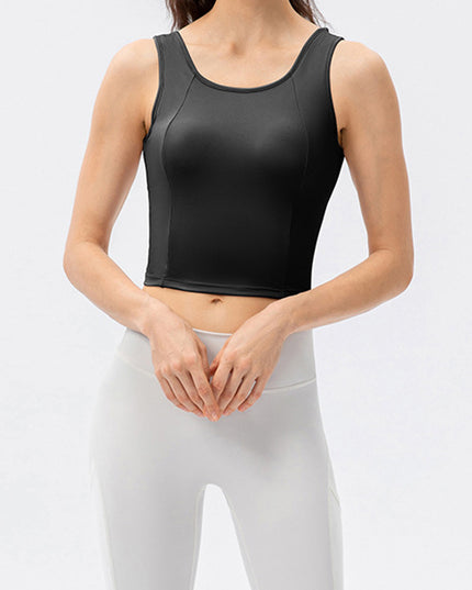 Round Neck Wide Strap Active Tank