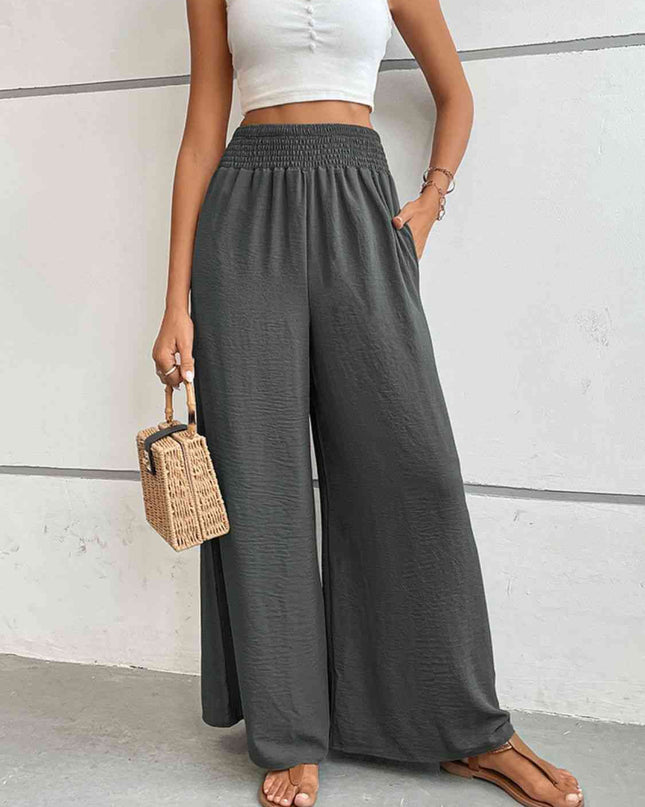 Wide Waistband Relax Fit Long Pants