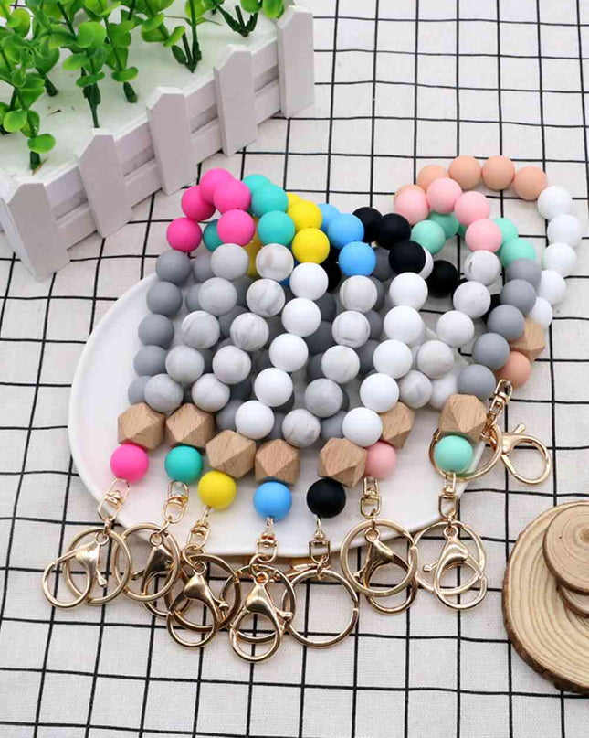 Assorted 2-Pack Multicolored Beaded Wristlet Keychain