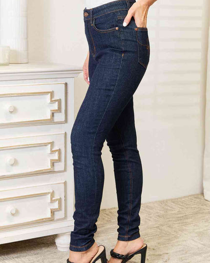Judy Blue Full Size High Waist Pocket Embroidered Skinny Jeans