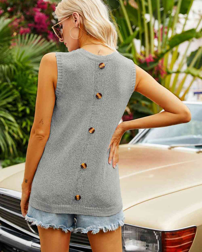 Buttoned Pocket Knit Tank