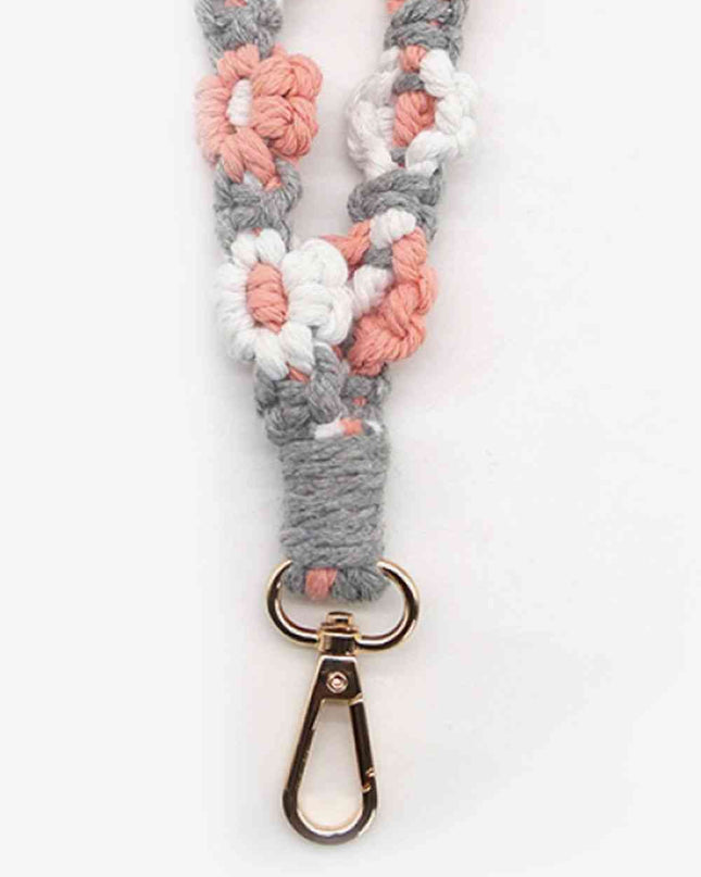 Assorted 4-Piece Macrame Flower Keychain