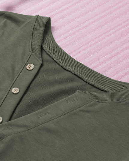 Button Detail Curved Hem Top