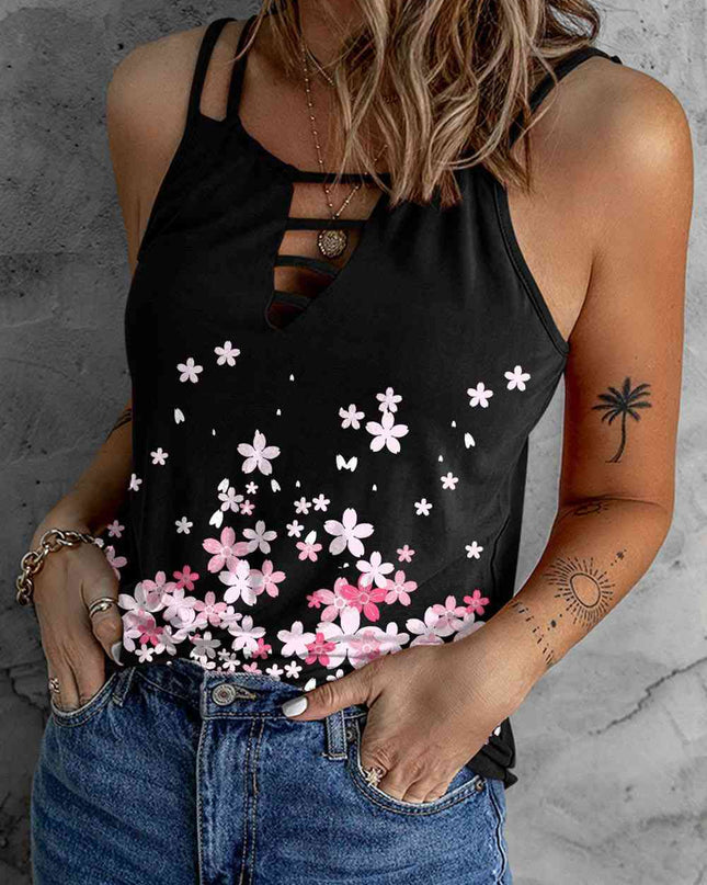 Floral Double-Strap Ladder Detail Cami