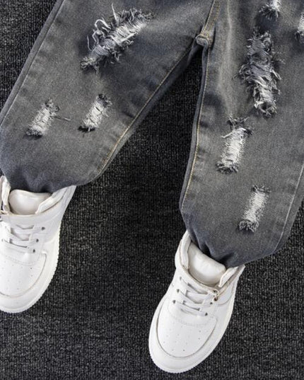 Distressed Elastic Waist Pants