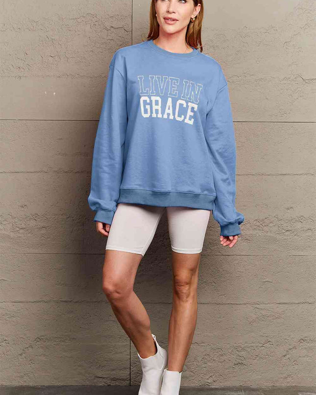 Simply Love Full Size LIVE IN GRACE Graphic Sweatshirt