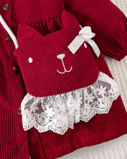 Peter Pan Collar Buttoned Long Sleeve Dress