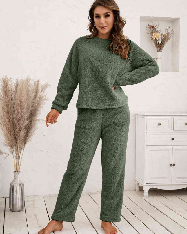 Teddy Long Sleeve Top and Pants Lounge Set