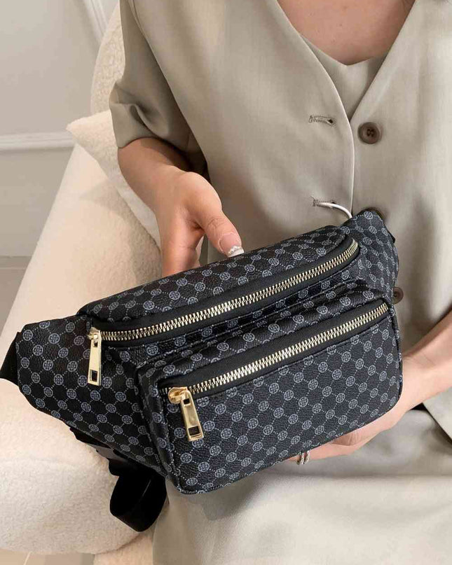 Printed PU Leather Sling Bag