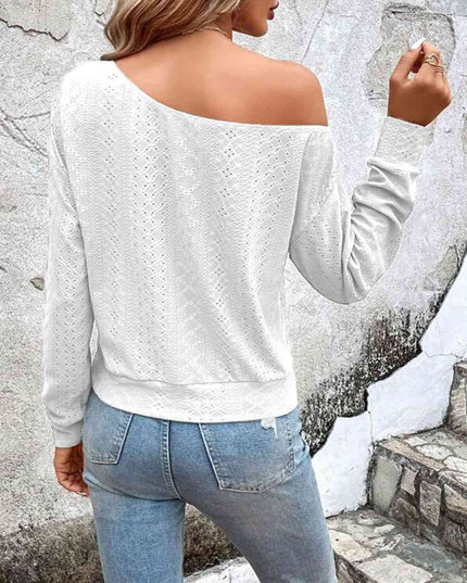Eyelet Dropped Shoulder Blouse