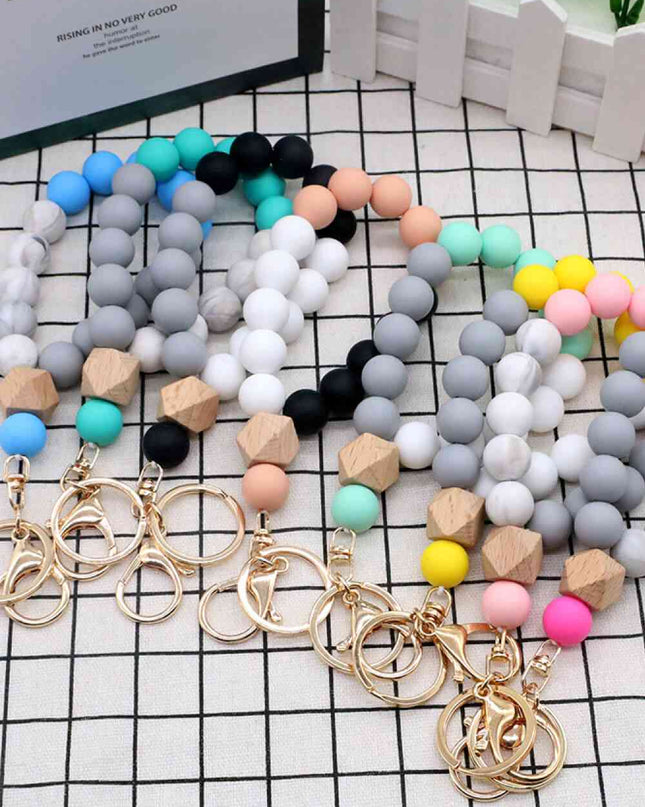 Assorted 2-Pack Multicolored Beaded Wristlet Keychain
