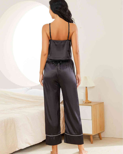 Heart Graphic Cami and Pants Lounge Set