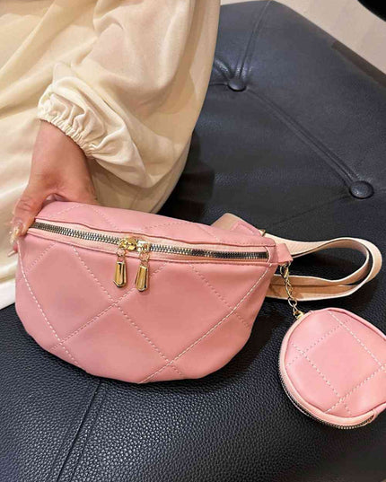 PU Leather Sling Bag with Small Purse