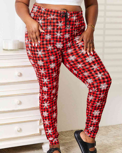 Leggings Depot Full Size Holiday Snowflake Print Joggers