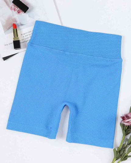 Drawstring Ribbed Sports Shorts