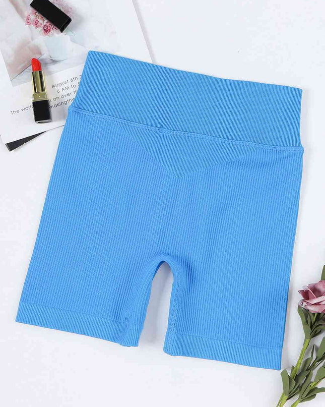 Drawstring Ribbed Sports Shorts