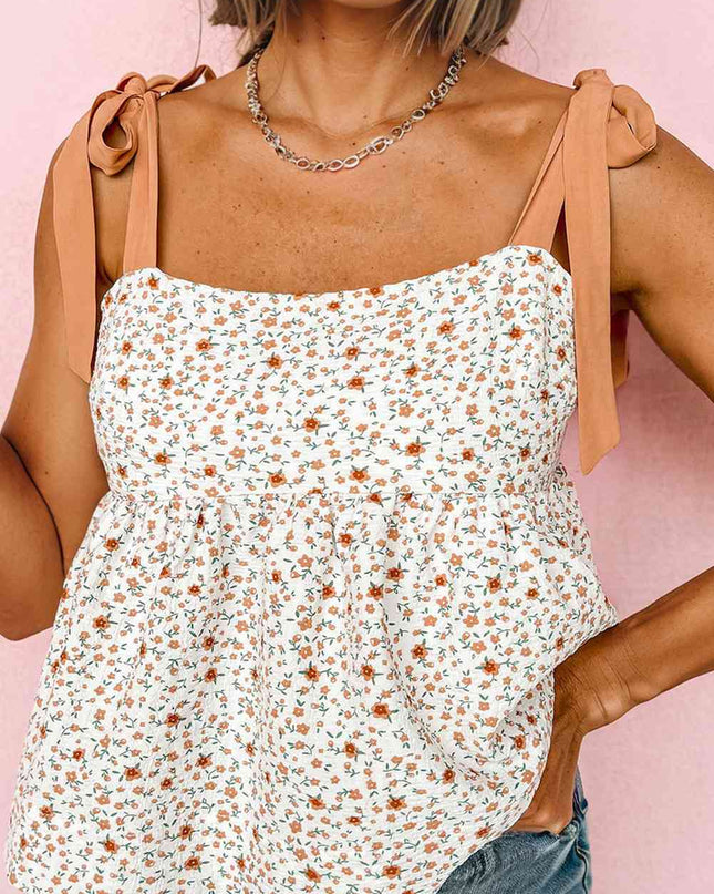 Floral Tie-Shoulder Babydoll Cami