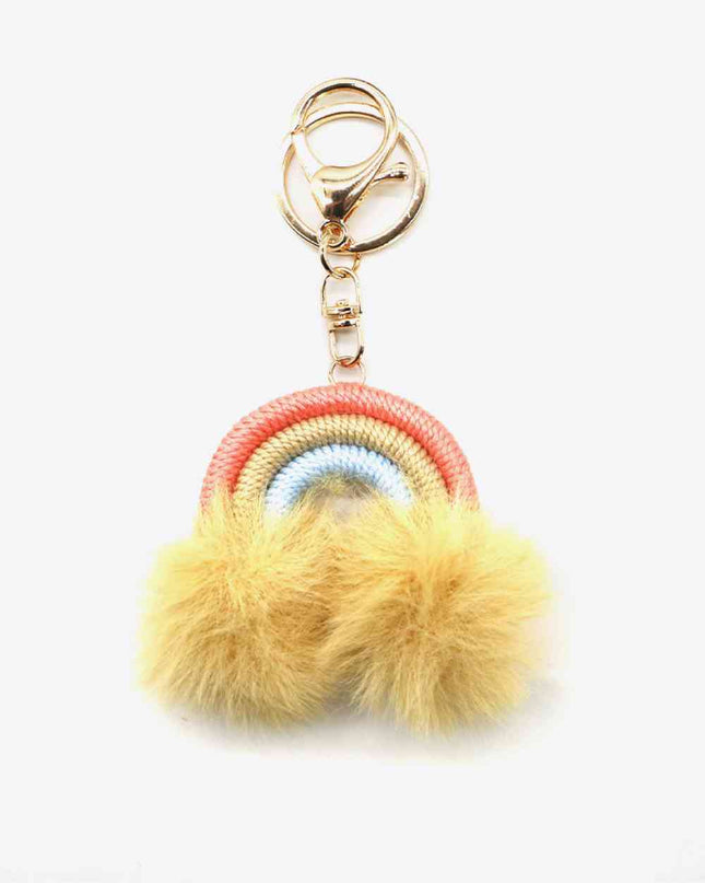 Assorted 4-Pack Rainbow Pom Pom Keychain