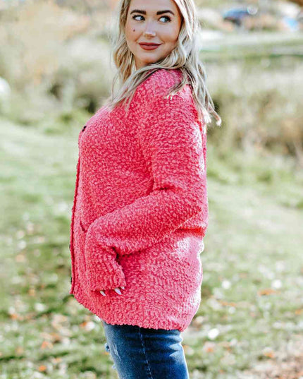 Plus Size Button Down Cardigan with Pockets