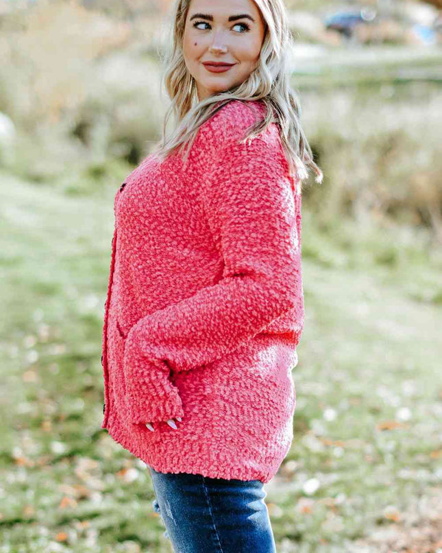 Plus Size Button Down Cardigan with Pockets
