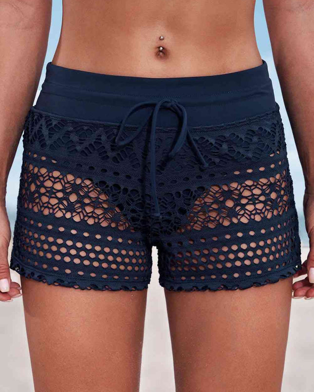 Full Size Drawstring Waist Swim Shorts