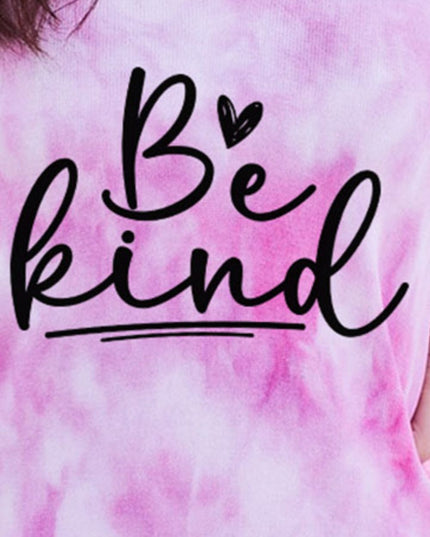 BE KIND Graphic Tie-Dye V-Neck Tank