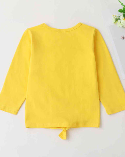 Round Neck Butterfly Graphic Long Sleeve T-Shirt
