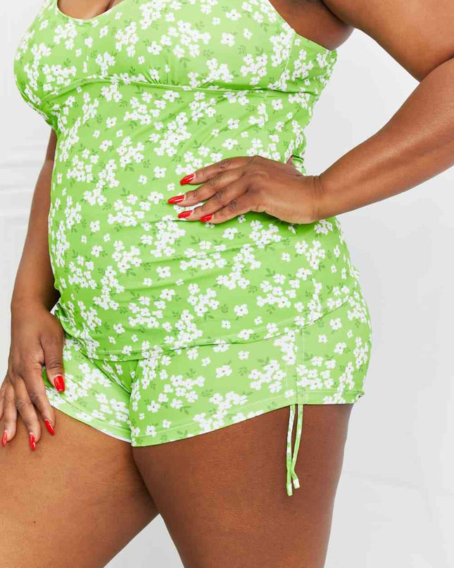 Marina West Swim By The Shore Full Size Two-Piece Swimsuit in Blossom Green