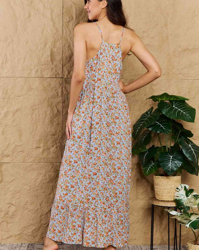HEYSON Take Your Chances Full Size Floral Halter Neck Maxi Dress