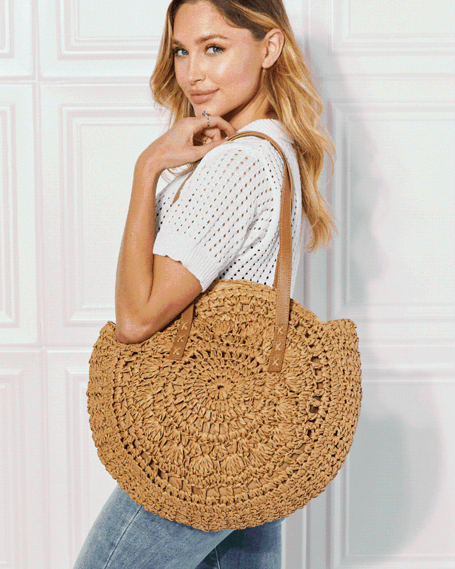 Justin Taylor C'est La Vie Crochet Handbag in Caramel