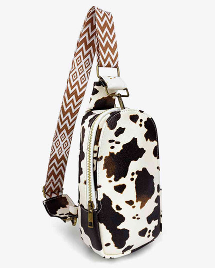 Printed PU Leather Sling Bag