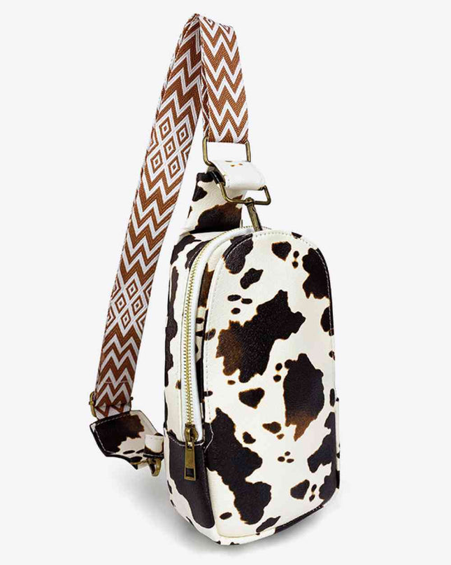 Printed PU Leather Sling Bag