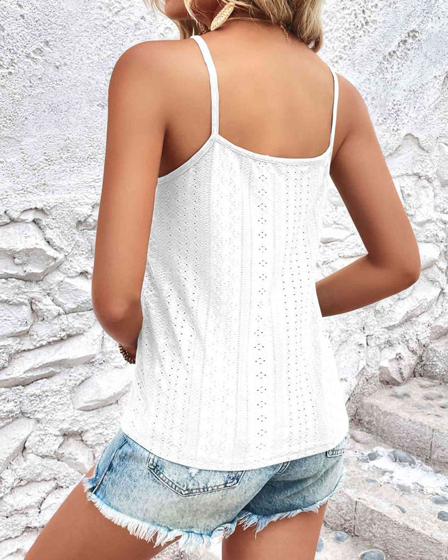 Eyelet Lace Trim V-Neck Cami