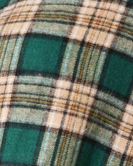Double Take Plaid Collared Neck Long Sleeve Shirt