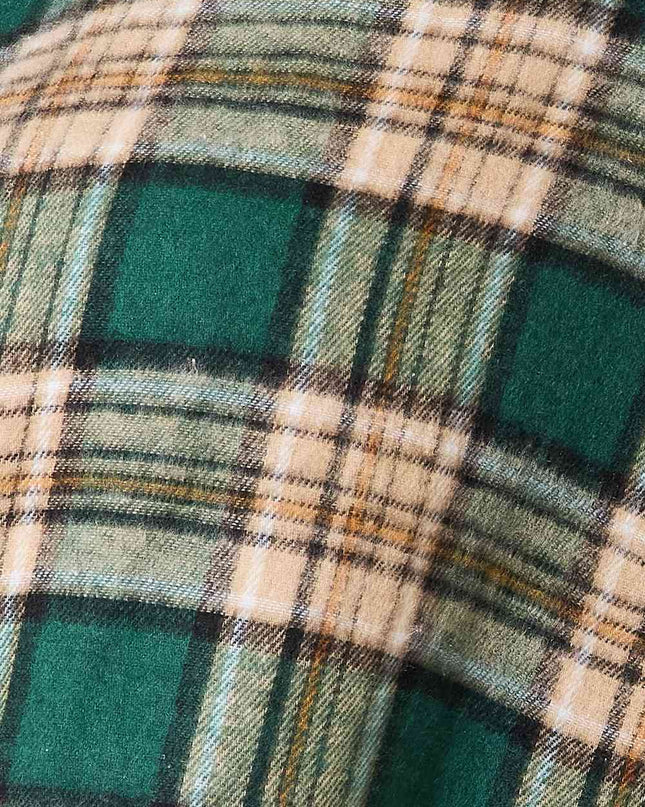 Double Take Plaid Collared Neck Long Sleeve Shirt