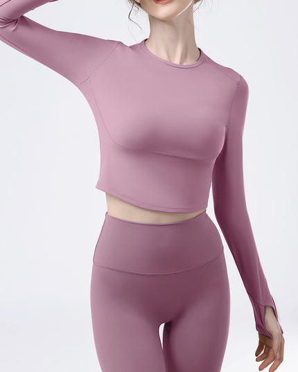 Round Neck Long Sleeve Active T-Shirt
