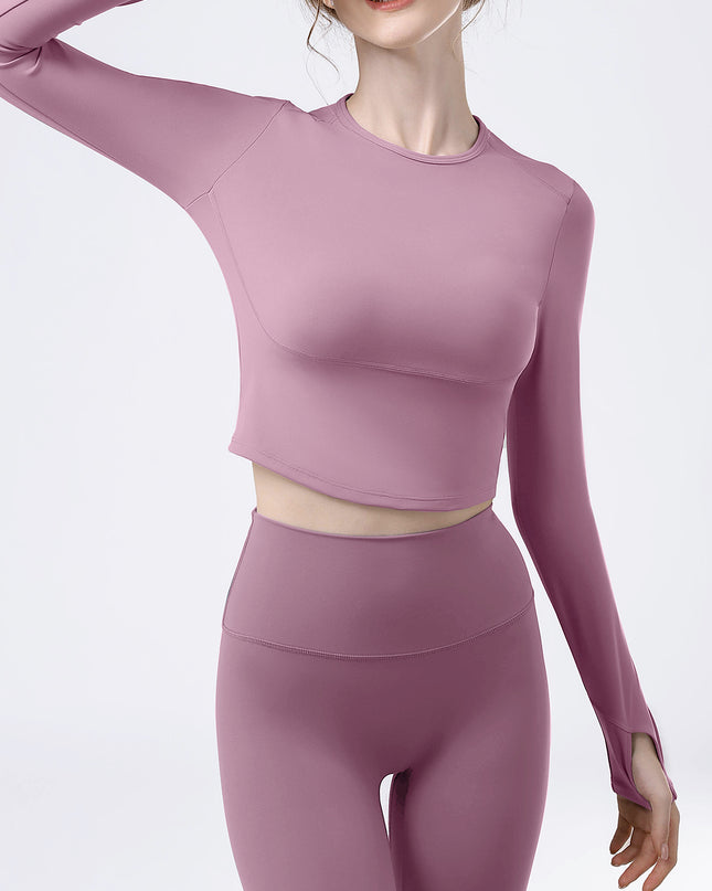 Round Neck Long Sleeve Active T-Shirt