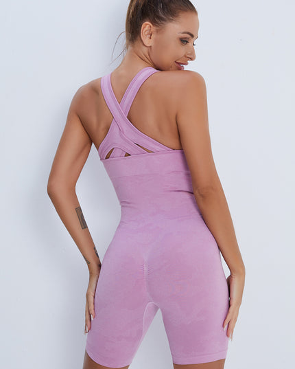 Crisscross Wide Strap Active Romper