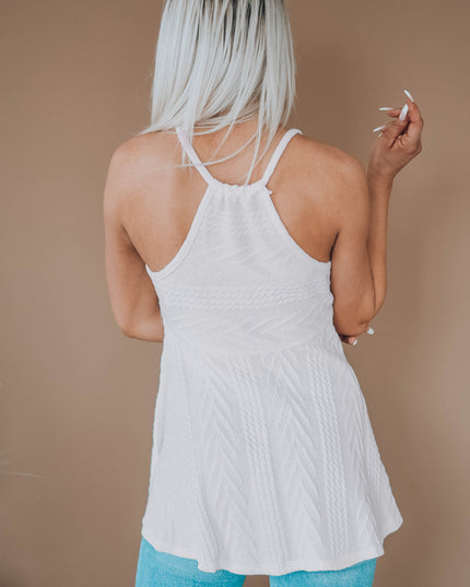 Sleeveless Knitted Babydoll Top